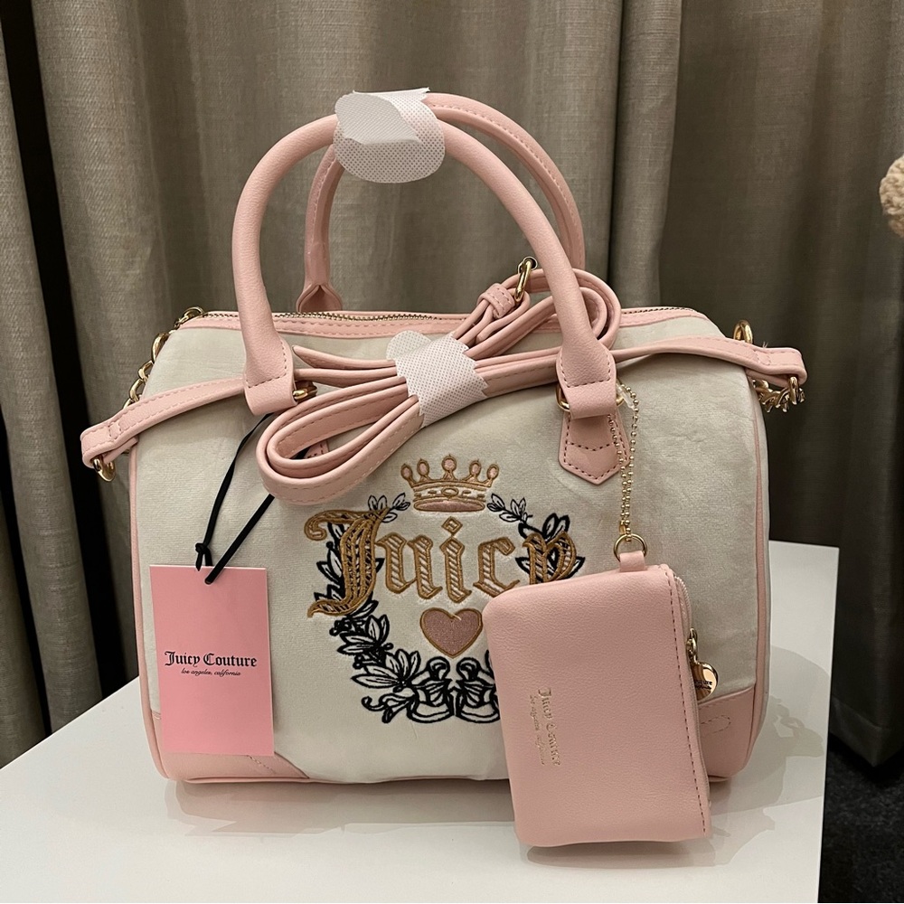 Juicy Couture Pink and White Satchel